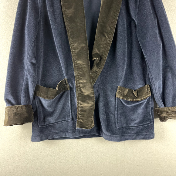 Bill Blass Velvet Smoking Jacket Womens Large Dark Academia Moody Missing Tie - Picture 3 of 15